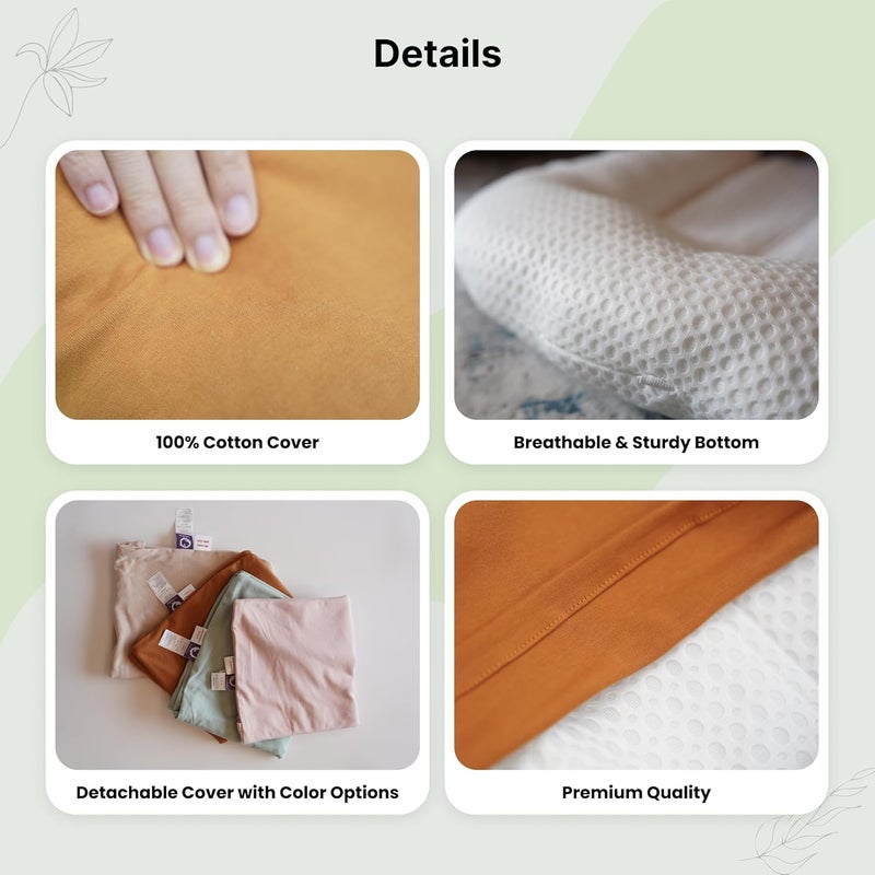 CooCooBaby Infant Lounger, Baby Nest Cover for Baby Girls & Boys, Newborn Essentials for Baby 0-12 Months, 100% Cotton Breathable (Sage Green) - Image 5